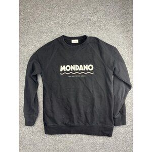 Wood Wood Sweatshirt Mens Large Black Mondano Crewneck Organic Cotton‎ Pullover